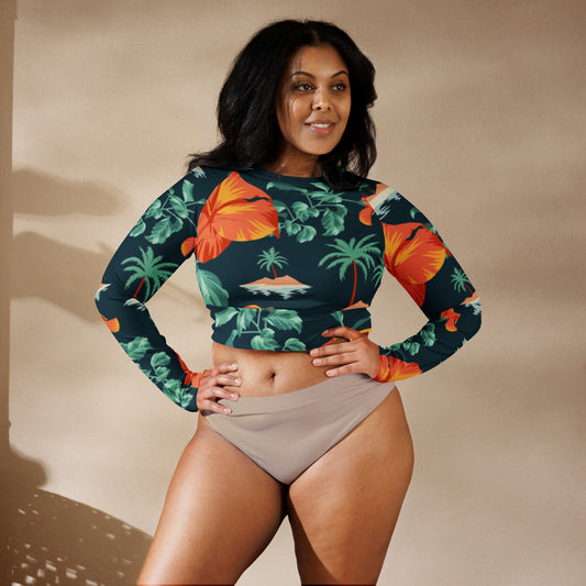 Tropics Recycled long-sleeve crop top