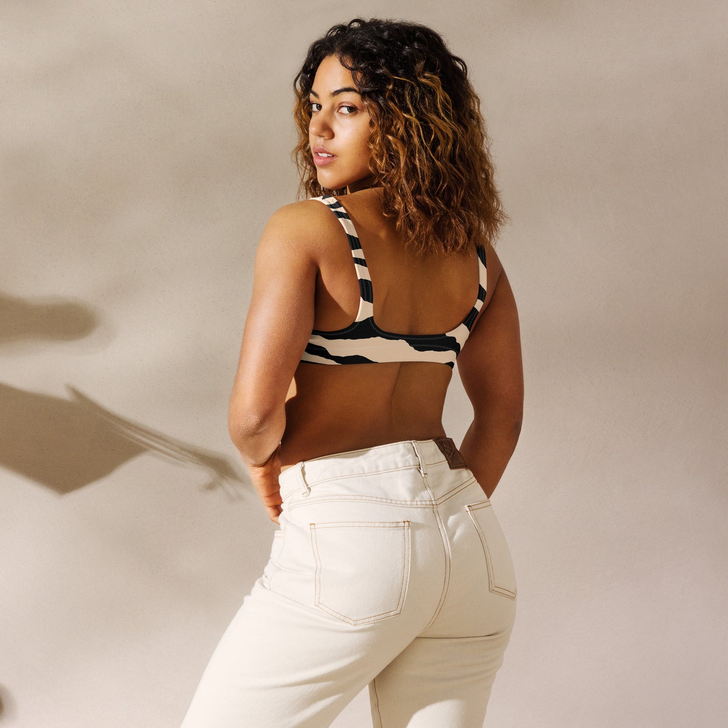 Animal Print Bikini top - recycled with padded bra