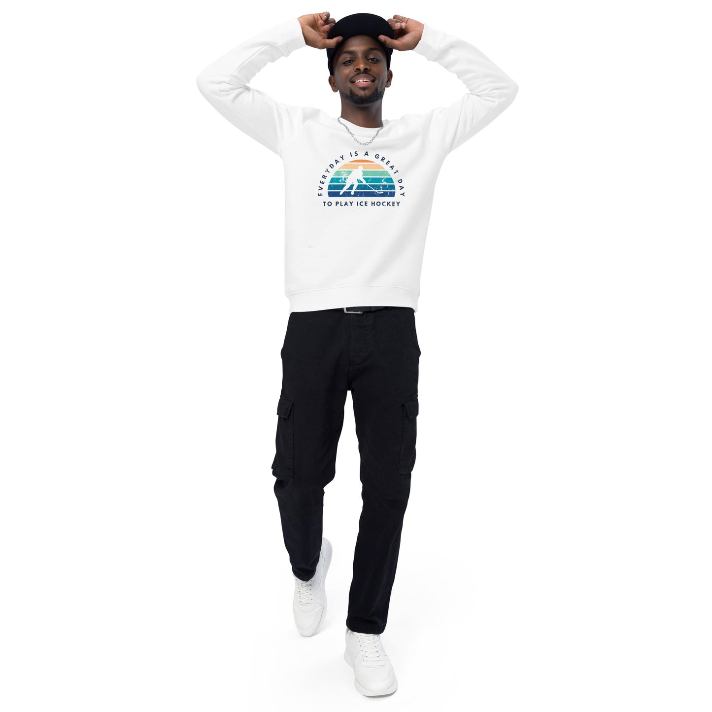 Everyday is a great day to play ice hockey Unisex organic raglan sweatshirt