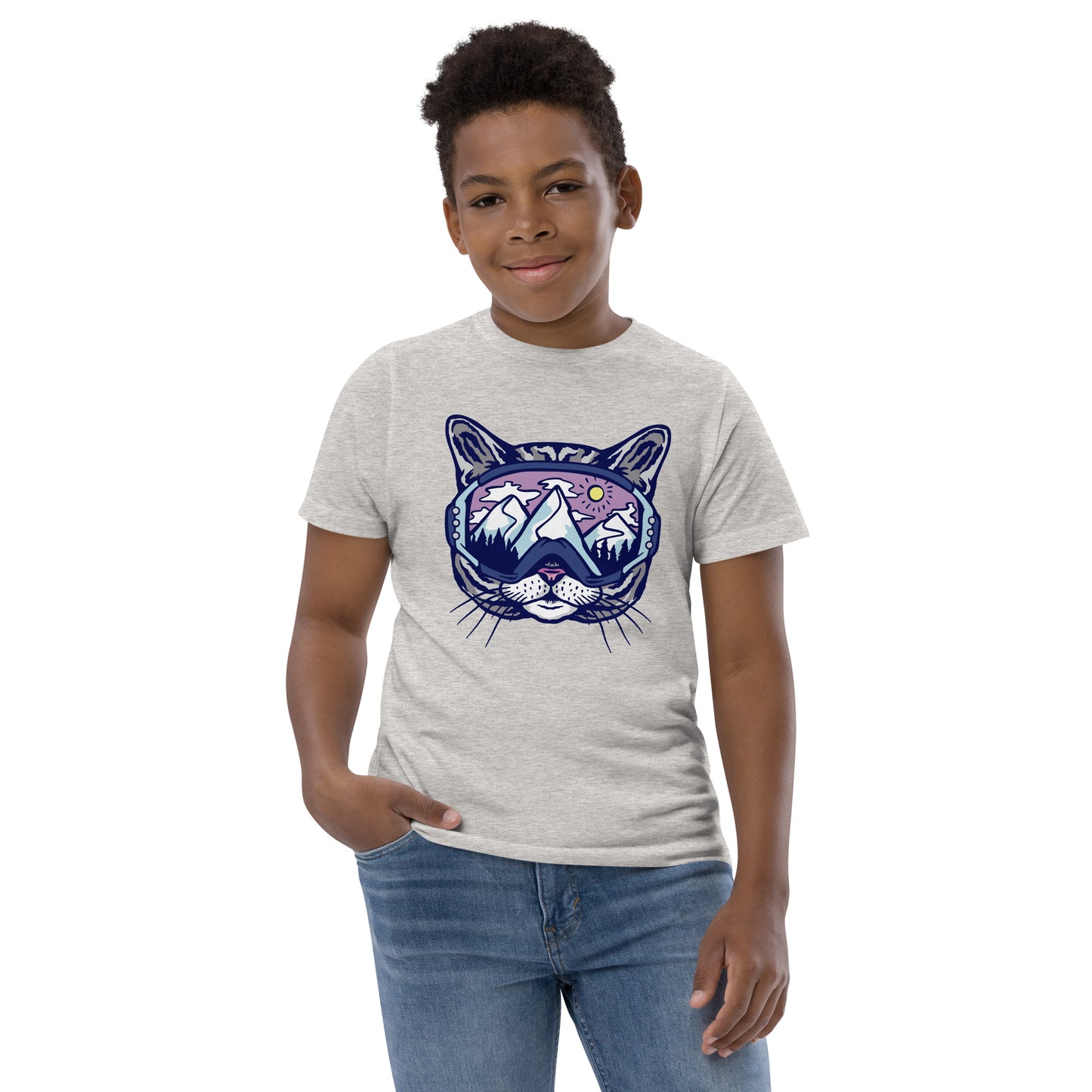 Snowboard cat Youth jersey t-shirt