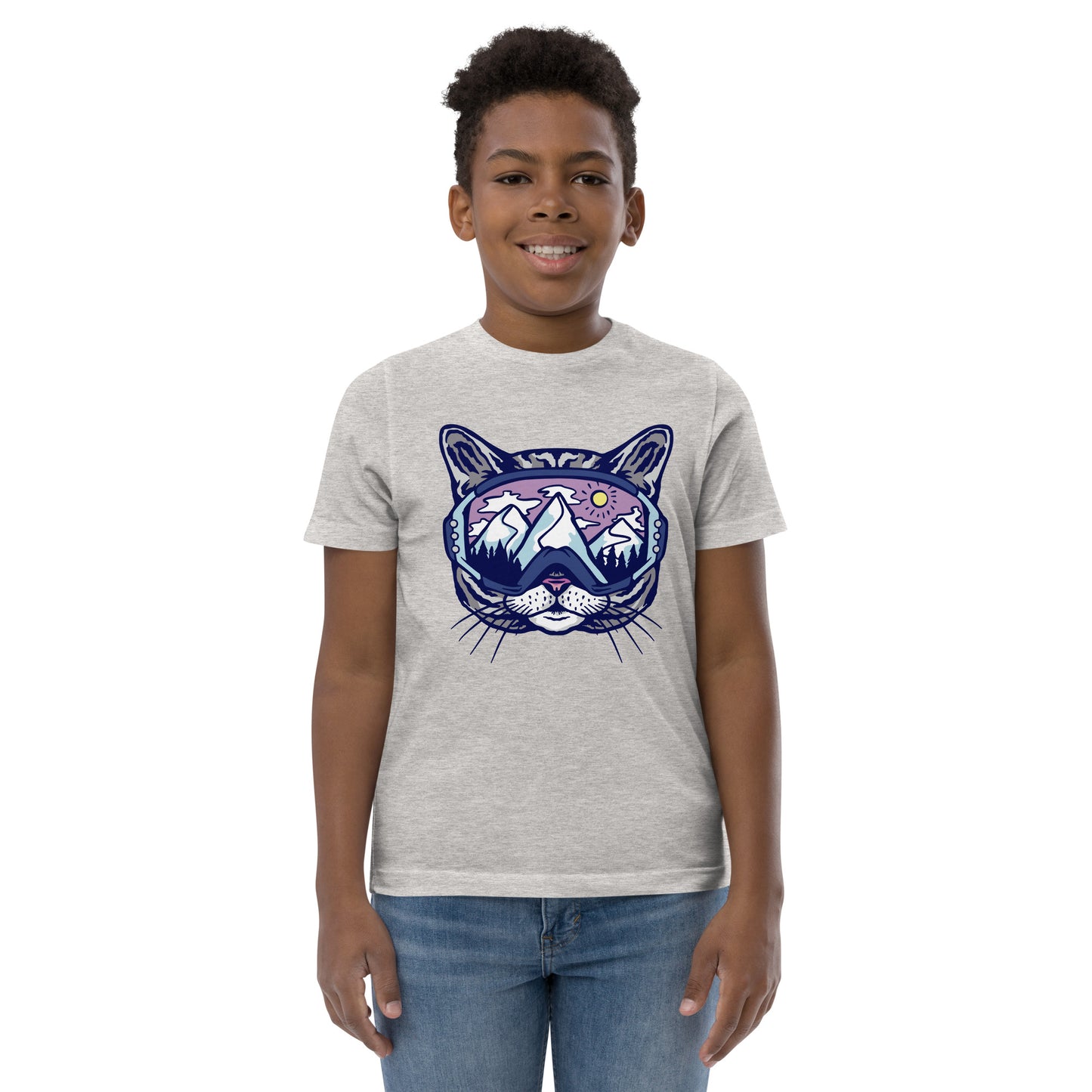 Snowboard cat Youth jersey t-shirt