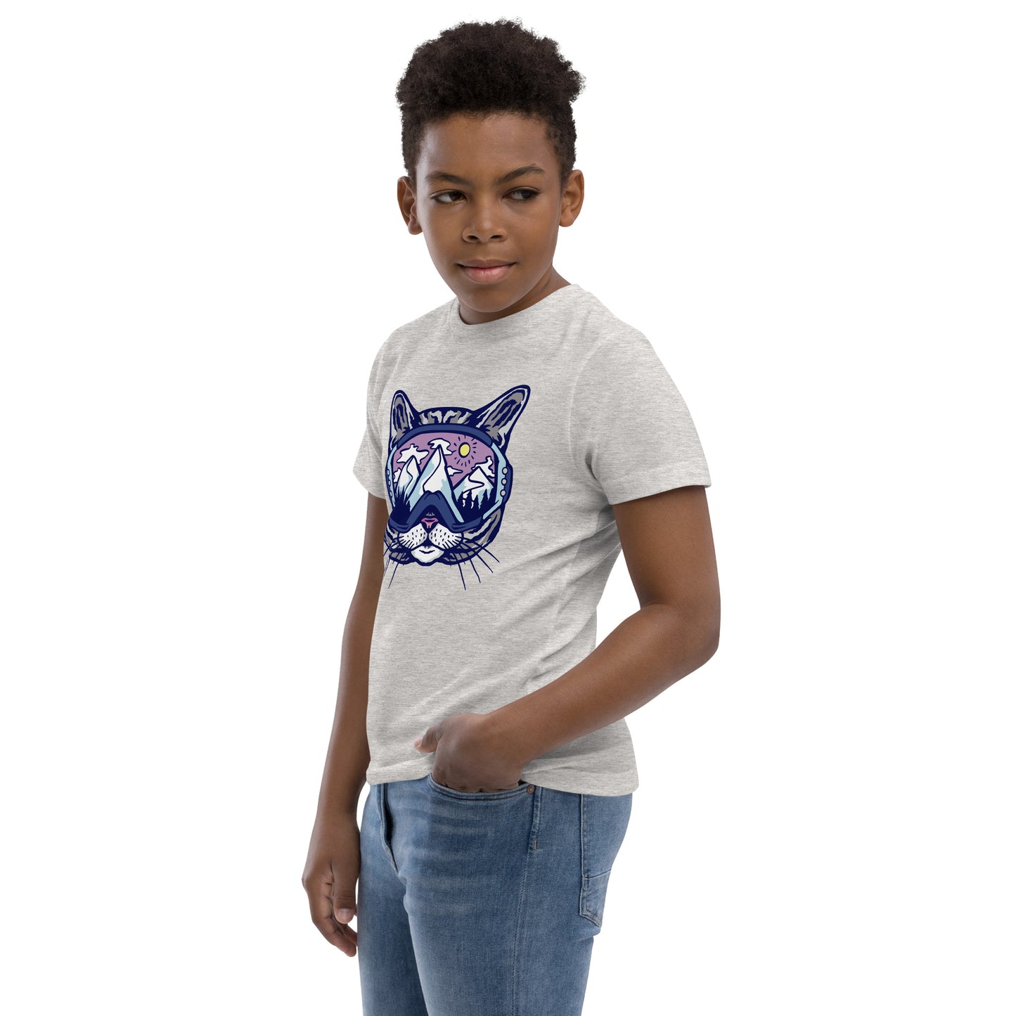 Snowboard cat Youth jersey t-shirt