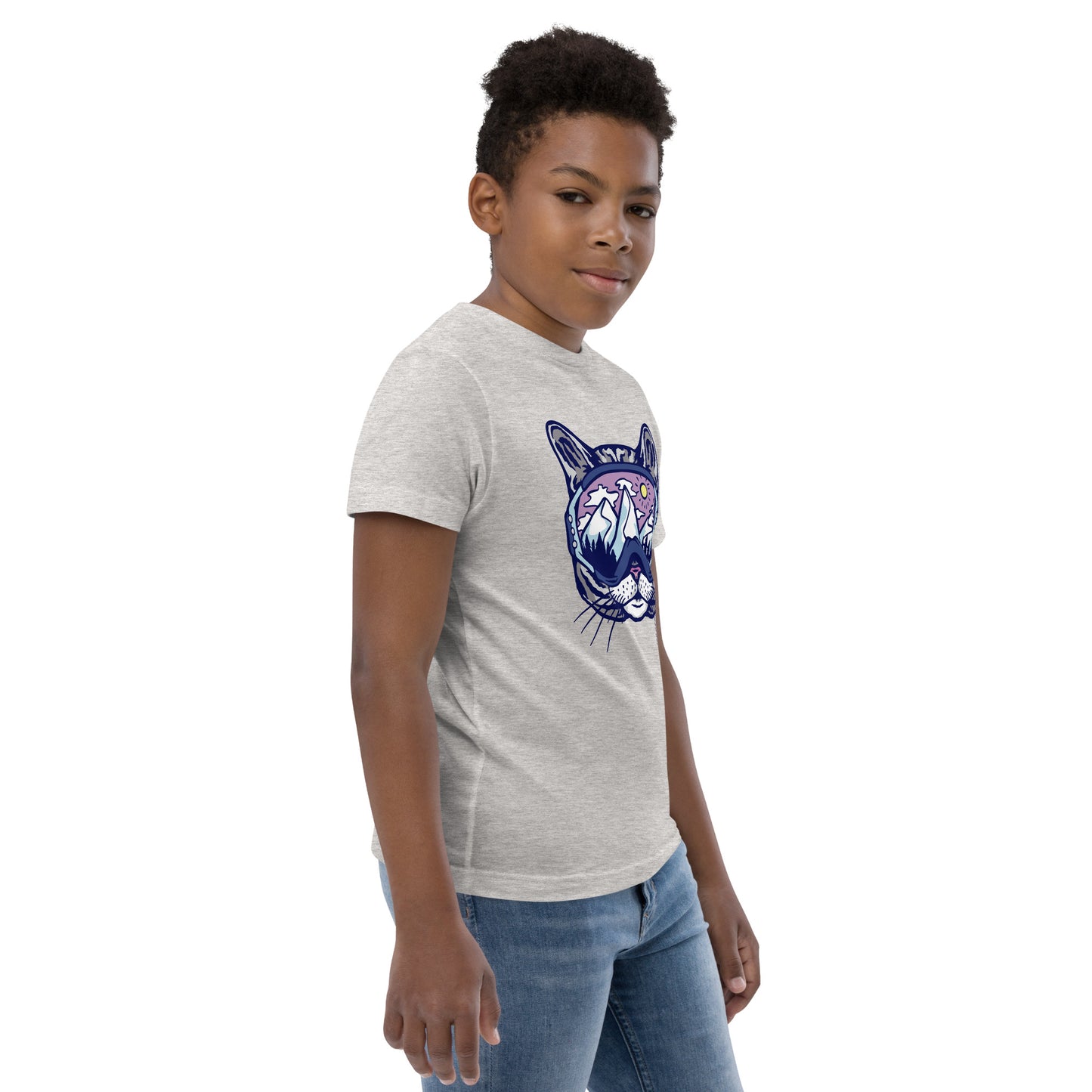Snowboard cat Youth jersey t-shirt