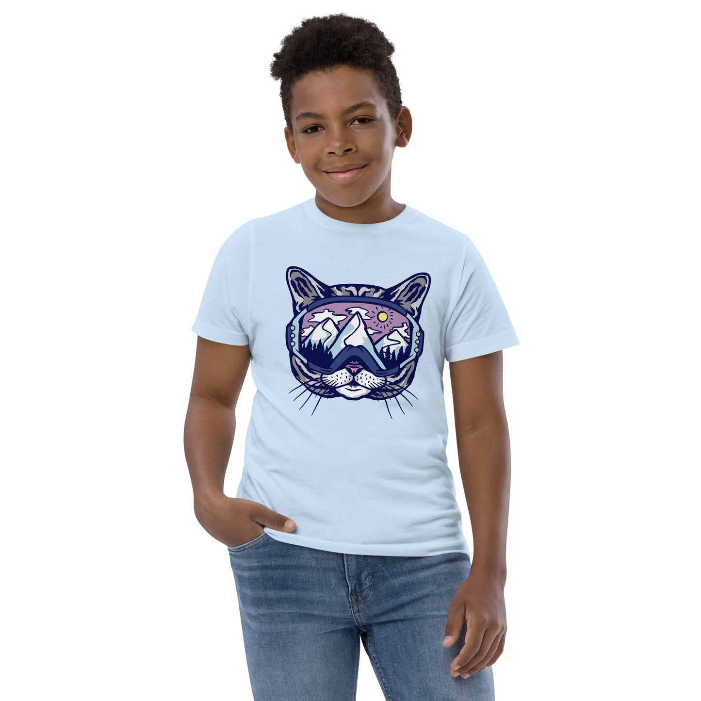 Snowboard cat Youth jersey t-shirt