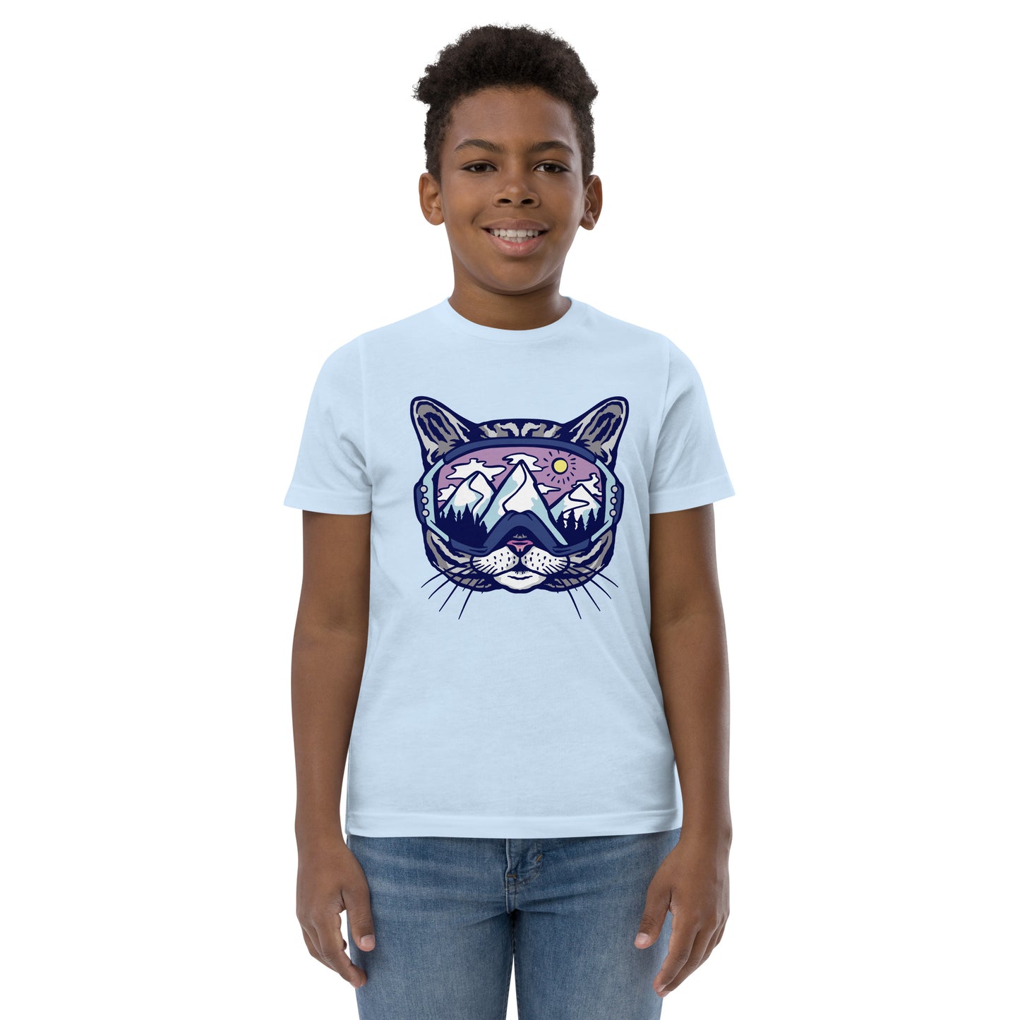Snowboard cat Youth jersey t-shirt