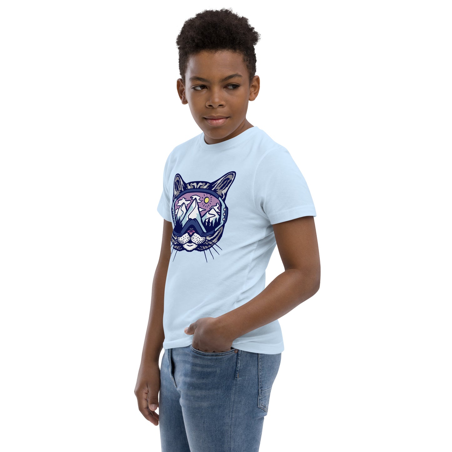 Snowboard cat Youth jersey t-shirt