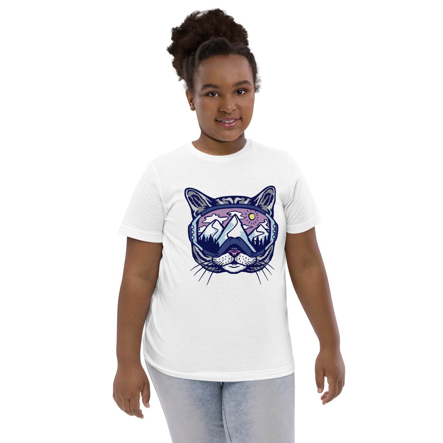 Snowboard cat Youth jersey t-shirt