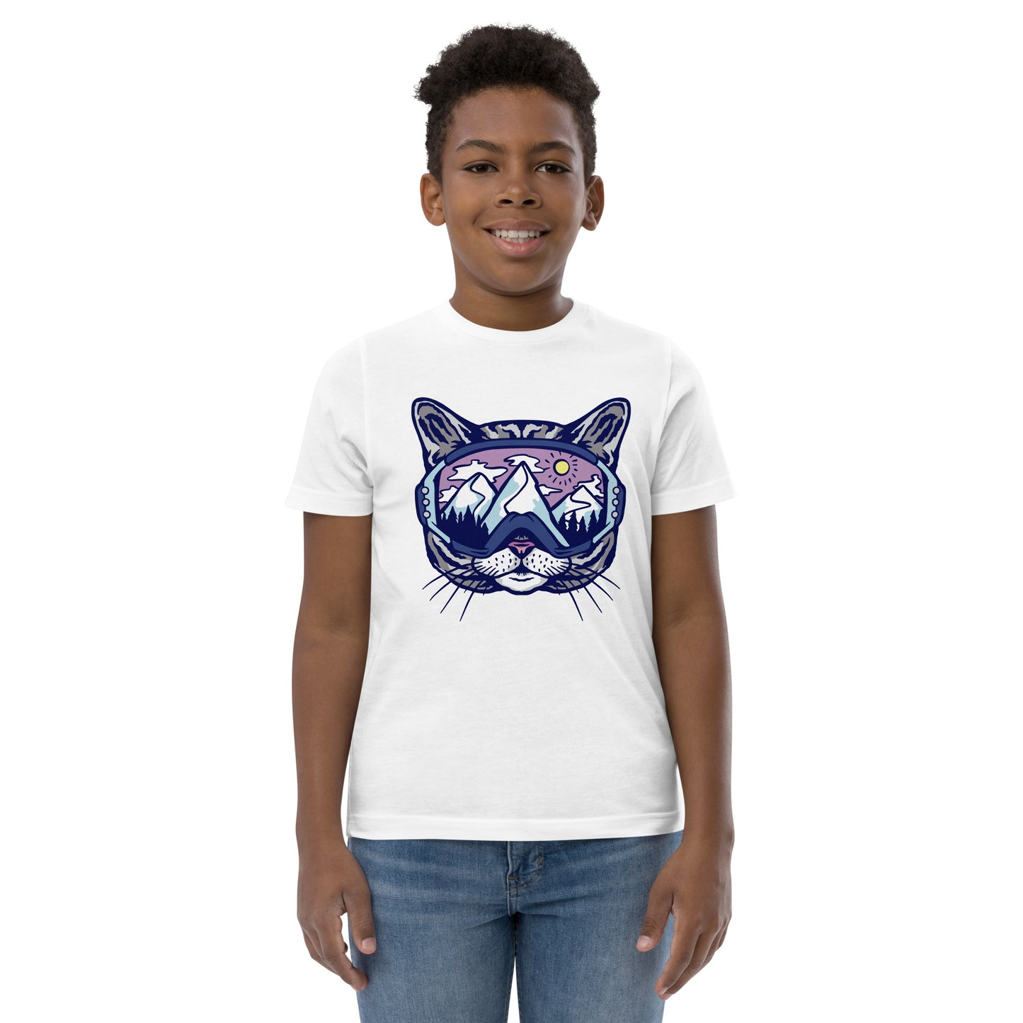 Snowboard cat Youth jersey t-shirt