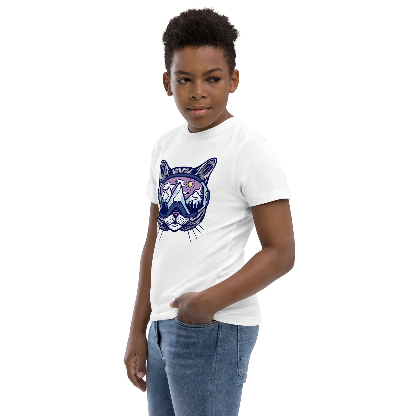Snowboard cat Youth jersey t-shirt