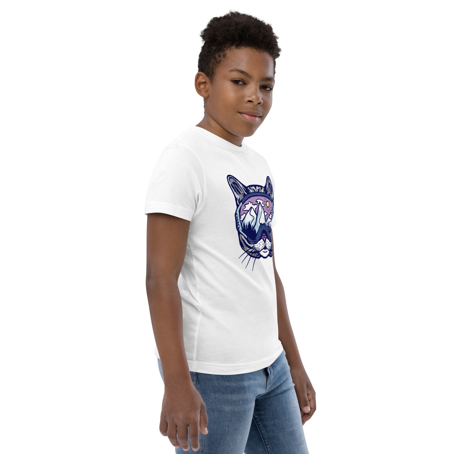 Snowboard cat Youth jersey t-shirt